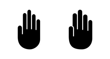 Hand icon vector isolated on white background. Hand gesture. hand stopのイラスト素材