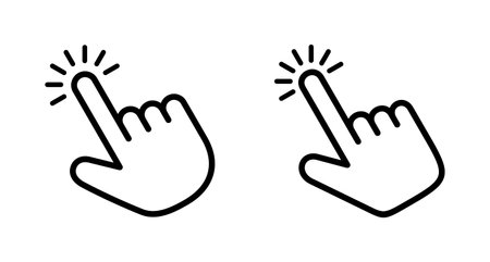 Hand cursor icon vector isolated on white background. Hand click icon. Finger pointer vectorのイラスト素材