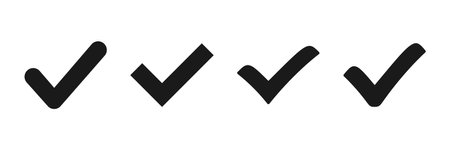 Check icon vector isolated on white background. check mark icon. check list button icon. Tickのイラスト素材