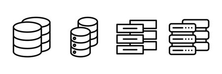 Database icon vector isolated on white background. database vector iconのイラスト素材