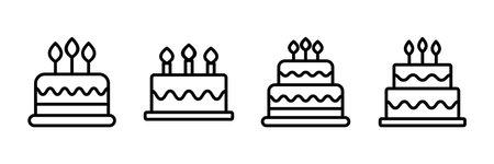 Cake icon vector isolated on white background. Cake vector. Birthday cake icon