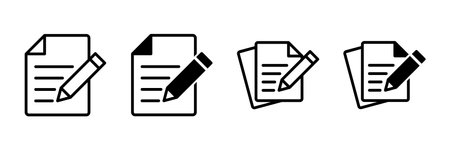 Note icon vector isolated on white background. Taking note icon vector. Edit line icon. Document write. Content writingのイラスト素材