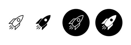 Rocket icon vector isolated on white background. Start Up Concept Symbol. Startup iconのイラスト素材