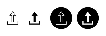 Upload icon vector isolated on white background. Upload sign icon. Upload button. Load symbol.のイラスト素材