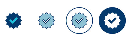 verified icon vector isolated on white background. verification check mark. approved iconのイラスト素材