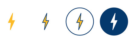 Lightning icon vector isolated on white background. Bolt icon vector. Energy and thunder electric...