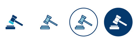 Gavel icon vector isolated on white background. Hammer icon vector. Judge Gavel Auction Icon Vector. Bidのイラスト素材