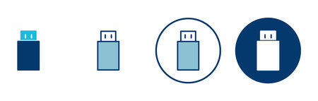 Usb icon vector isolated on white background. Flash disk icon vector