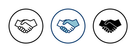 Business handshake icon vector isolated on white background. Handshake icon vector. contract...
