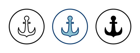 Anchor icon vector isolated on white background.Anchor symbol logo. Anchor marine icon.