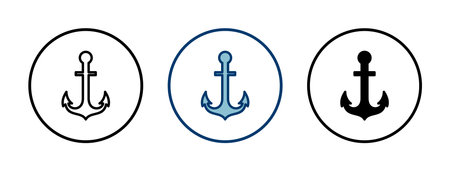 Anchor icon vector isolated on white background.Anchor symbol logo. Anchor marine icon.