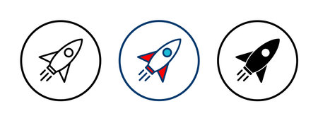 Rocket icon vector isolated on white background. Start Up Concept Symbol. Startup iconのイラスト素材