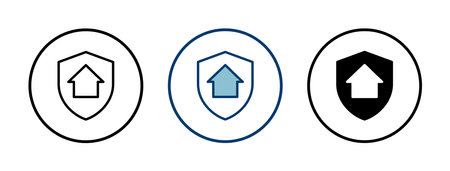 Home insurance icon vector isolated on white background. home protection iconのイラスト素材