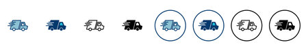 Delivery Icon vector isolated on white background. Fast Delivery Icon. Fast shipping delivery truck. Truck icon deliveryのイラスト素材