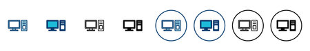 Computer icon vector isolated on white background. PC Icon vector. Computer monitor icon. Flat PC...