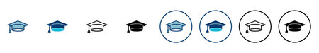 Education icon vector isolated on white background. Graduation cap icon. Graduate. Students cap