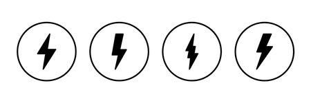 Lightning icon vector isolated on white background. Bolt icon vector. Energy and thunder electric...