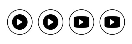 play Icon vector isolated on white background. Play button vector icon. Video icon vectorのイラスト素材