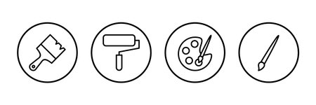 Paint icon vector isolated on white background. Paint brush vector icon. Paint roller iconのイラスト素材