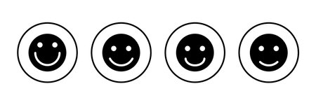 Smile icon vector isolated on white background. Smile vector icon. Emoticon Icon vector. Emojiのイラスト素材