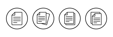 Document icon vector isolated on white background. Paper icon. File Iconのイラスト素材