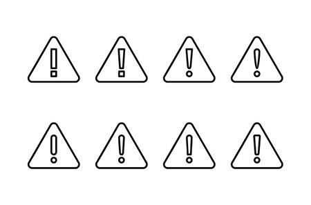 Exclamation danger sign vector isolated on white background. attention sign icon. Hazard warning attention sign. icon alert. Riskのイラスト素材