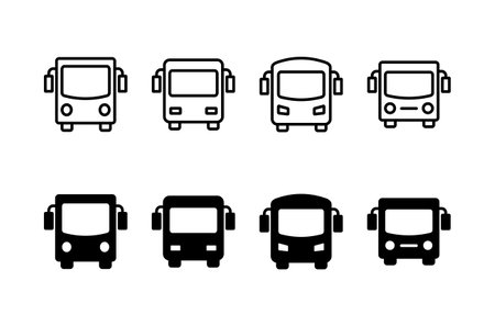Bus Icon vector isolated on white background. Black bus vector iconのイラスト素材