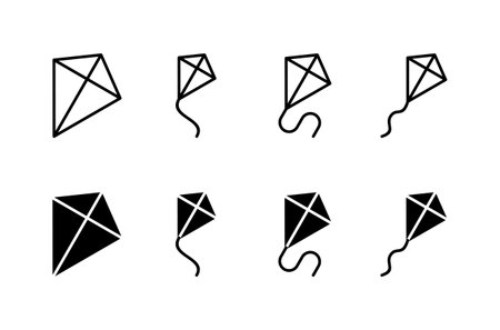 Kite icon vector isolated on white background. kite vector icon.のイラスト素材