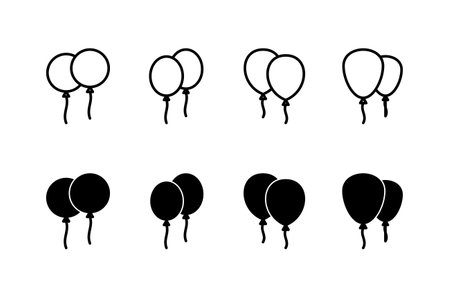 Balloon icon vector isolated on white background. party balloon icon decoration birthday vector. Balloon vector iconのイラスト素材