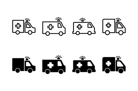 Ambulance Icon vector isolated on white background. Ambulance Icon Design. ambulance truck icon vectorのイラスト素材