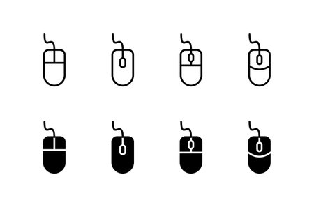 Computer Mouse Icon vector isolated on white background. Computer mouse vector iconのイラスト素材