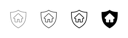 Home insurance icon vector isolated on white background. home protection iconのイラスト素材