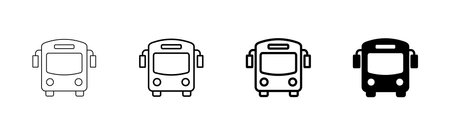 Bus Icon vector isolated on white background. Black bus vector iconのイラスト素材