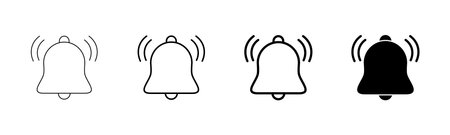 Bell Icon vector isolated on white background. Notification symbol. Bell vector iconのイラスト素材