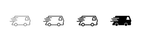 Delivery Icon vector isolated on white background. Fast Delivery Icon. Fast shipping delivery truck. Truck icon deliveryのイラスト素材