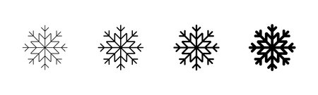 Snowflake icon vector isolated on white background. snow icon vector. Symbol of winter, frozenのイラスト素材