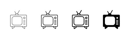 TV icon vector isolated on white background. Television iconのイラスト素材
