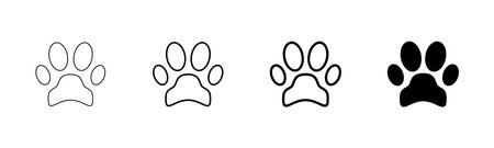 Paw icon vector isolated on white background. Paw Print iconのイラスト素材