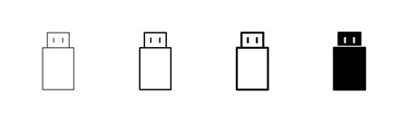 Usb icon vector isolated on white background. Flash disk icon vector