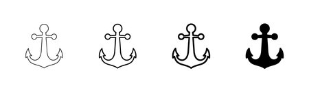 Anchor icon vector isolated on white background.Anchor symbol logo. Anchor marine icon.