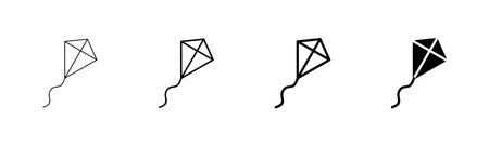 Kite icon vector isolated on white background. kite vector icon.のイラスト素材