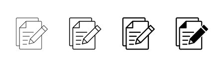 Note icon vector isolated on white background. Taking note icon vector. Edit line icon. Document write. Content writingのイラスト素材