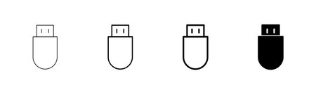 Usb icon vector isolated on white background. Flash disk icon vector