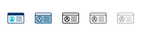 License icon vector isolated on white background. Identity icon. Id cardのイラスト素材