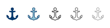 Anchor icon vector isolated on white background.Anchor symbol logo. Anchor marine icon.