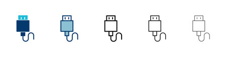 Usb icon vector isolated on white background. Flash disk icon vector