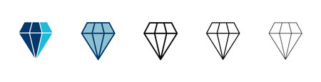 Diamond icon vector isolated on white background. Diamond vector icon. Gemstone symbolのイラスト素材