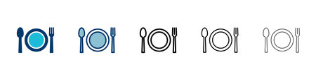 Fork, Spoon, and Knife isolated on white background. Restaurant icon. food icon. Eat. Cutlery icon.のイラスト素材