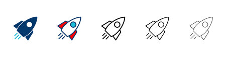 Rocket icon vector isolated on white background. Start Up Concept Symbol. Startup iconのイラスト素材