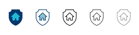 Home insurance icon vector isolated on white background. home protection iconのイラスト素材